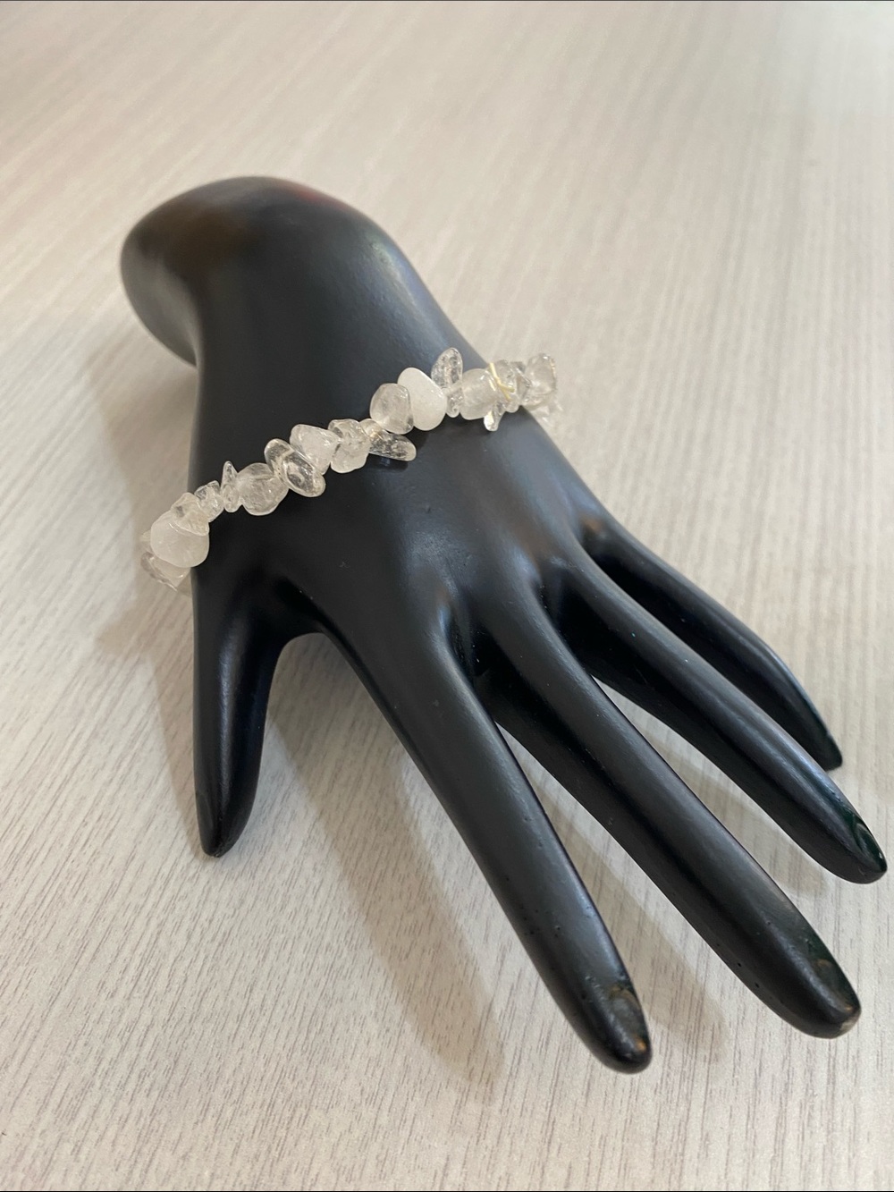 Clear Crystal Chip Bracelet - White Quartz Accent
